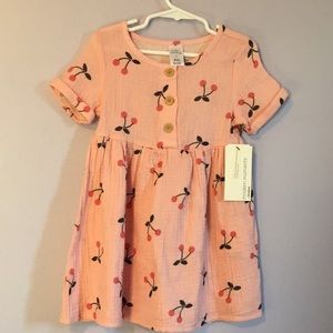 🆕 girls pink cherry dress Sz 4T
